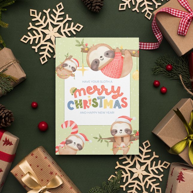 Cartão De Festividades Bonita e Divertida Tendência Feliz Natal (Criador carregado)