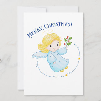 Cartão De Festividades Bonita Namorada Voadora de Natal