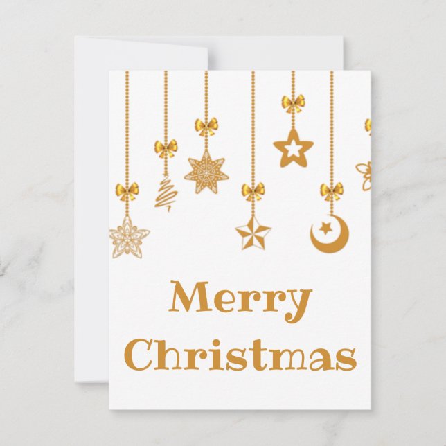 Cartão De Festividades Bonitas e Bonitas Bolas Douradas de Natal Esparsas (Frente)