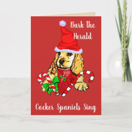 Cartão De Festividades Bonito Cocker Spaniel Cuppy Natal