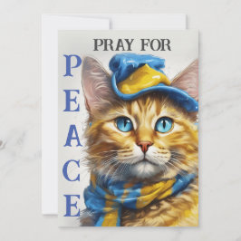 Cartão De Festividades Bonito Gato Amarelo com Olhos Azuis - ucrânia