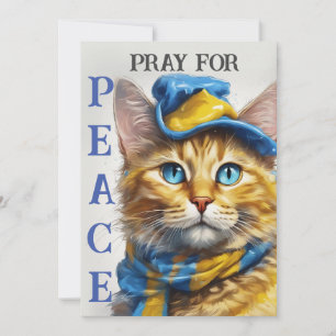 Cartão De Festividades Bonito Gato Amarelo com Olhos Azuis - ucrânia