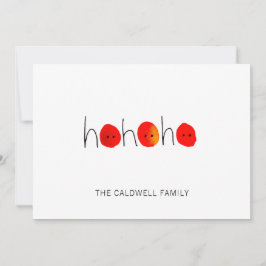 Cartão De Festividades Bonito Ho Ho Ho Pintado à Mão Natal Vermelho e Pre