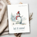 Cartão De Festividades Bonito Neve Aquarela Que Neve Natal<br><div class="desc">Se precisar de mais alguma personalização,  por favor,  sinta-se à vontade para me enviar uma mensagem em yellowfebstudio@gmail.com.</div>