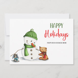 Cartão De Festividades Bonito Papel de Parede de Boneco de Neve Férias Fe
