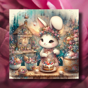 Cartão De Festividades Bonito Pastel Chef Cony Páscoa Christian