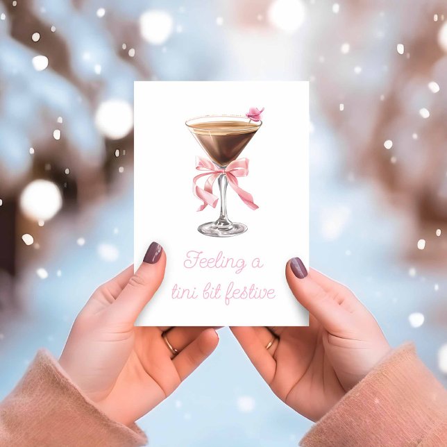 Cartão De Festividades Bonito presente de Natal Espresso Martini ou (Espresso Martini Holiday Card)