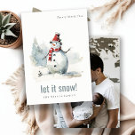 Cartão De Festividades Bonito Snowman Deixa-o nevar Natal 1 Foto<br><div class="desc">Se precisar de mais alguma personalização,  por favor,  sinta-se à vontade para me enviar uma mensagem em yellowfebstudio@gmail.com.</div>