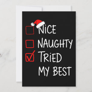 Cartão De Festividades Bonito Travesso Tentei Minha Melhor Lista de Natal
