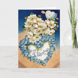 Cartão De Festividades Bonito Vintage Flores Cardíaco Valentim Dia dos Na