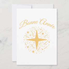 Cartão De Festividades Bonne Année dorée : étoiles et confettis les fêtes