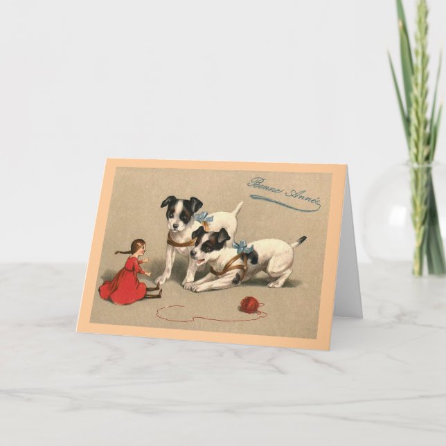 Cartão De Festividades "Bonne Annee" Vintage French (Frente)