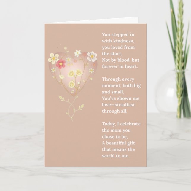 Cartão De Festividades Bonus Mom Mother's Day Card (Frente)