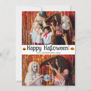 Cartão De Festividades Boo Spooky Pumpkins Halloween Family 2 Foto