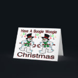 Cartão De Festividades Boogie Woogie Christmas Snowmen<br><div class="desc">What would Christmas be without dancing snowmen with candy canes getting down to boogie woogie! It sounds like a great, fun, festive time to me!</div>