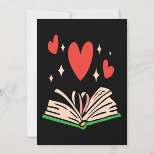 Cartão De Festividades Book Heart Clothing Her Gift Book Lover Valentines