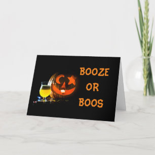 CARTÃO DE FESTIVIDADES **BOOZE OU BOOS** PRIMEIRO PARA NÓS NO HALLOWEEN?