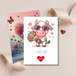 Cartão De Festividades Borboleta   Eu Te Amo Dia de os namorados De Vaca 