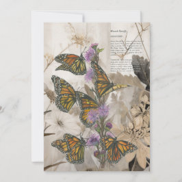 Cartão De Festividades Borboletas Monarcas Mágicas Pintadas À Mão