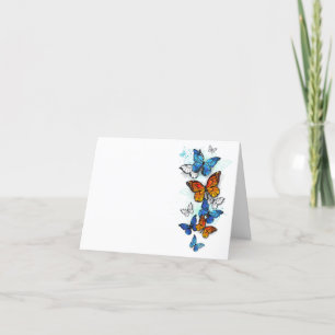 Cartão De Festividades Borboletas voadoras Morpho e Monarca