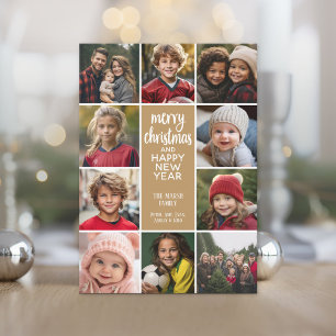 Cartão De Festividades Borda de 10 Fotos - Feliz Natal HNY Simples