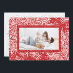 Cartão De Festividades Borda de Foto do Floco de Neve Branco de Gelo Verm<br><div class="desc">Cartão de Feriado de Fronteira de Foto com Flocos de Neve Brancos de Gelo Vermelho Candy Apple Red Ice *Entre em contato conosco para obter mais artigos de papelaria ou veja nossas coleções de feriados de natal</div>