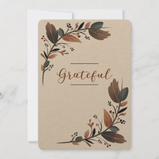 Cartão De Festividades Borda Floral Grata