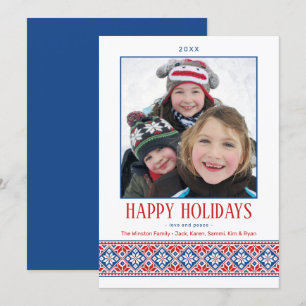 Cartão De Festividades Bordados de Arte Folclórica Moderna   Padrão esl