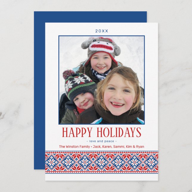 Cartão De Festividades Bordados de Arte Folclórica Moderna | Padrão eslav (Frente/Verso)