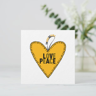 Cartão De Festividades Bordando Amor e Paz ・ Amarelo ・
