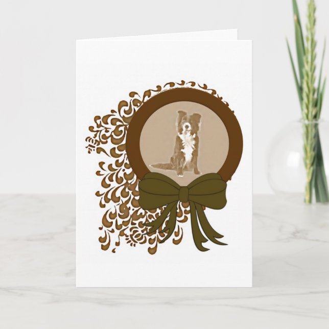 Cartão De Festividades Border Collie Christmas Card (Frente)