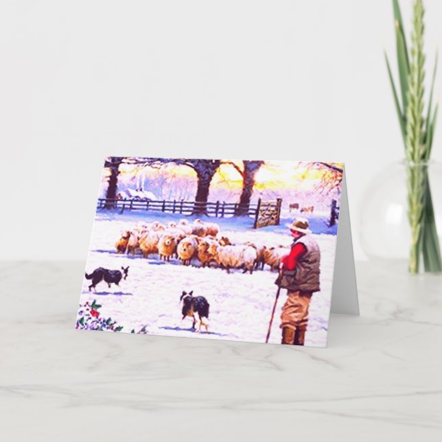 Cartão De Festividades Border Collie Christmas Card (Frente)