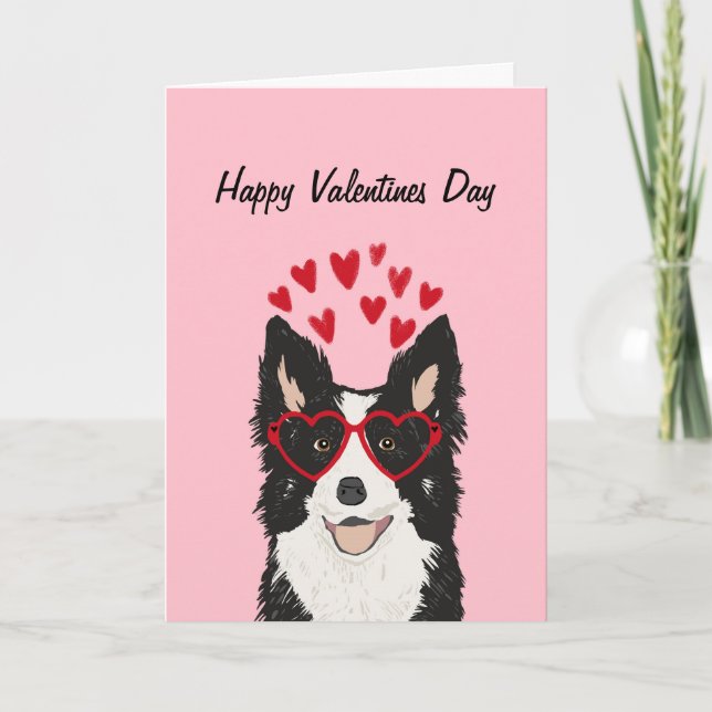 Cartão De Festividades Border Collie Valentines Day Card (Frente)