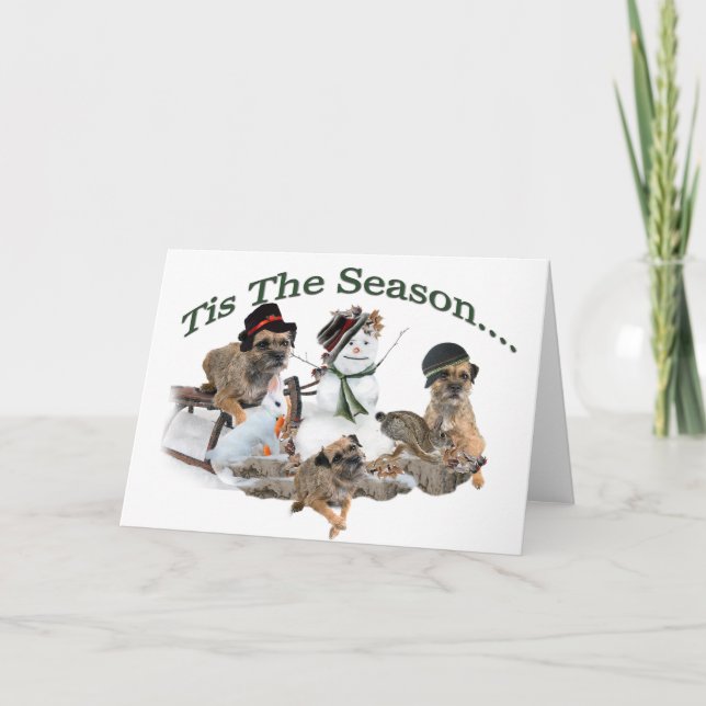 Cartão De Festividades Border Terrier Tis The Season (Frente)