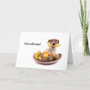 Cartão De Festividades Boris - Jack Russell Terrier - Get well soon card