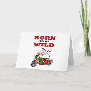 Cartão De Festividades Born to Be Wild Biker Santa