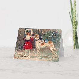 Cartão De Festividades Borzoi Christmas Card