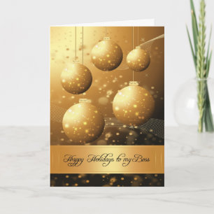 Cartão De Festividades Boss stylish holiday greeting card with ornaments