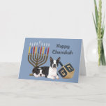 Cartão De Festividades Boston Terrier Chanukah Card Menorah Dreidel1<br><div class="desc">Remembering family and friends during the Chanukah season is a wonderful way to keep in touch with the people you love and care about. I created these dog Chanukah cards with love and care and I am sure anyone who loves dogs will be delighted to receive them. You do have...</div>
