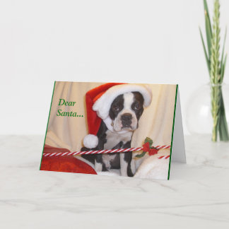 Cartão De Festividades Boston Terrier Christmas Card