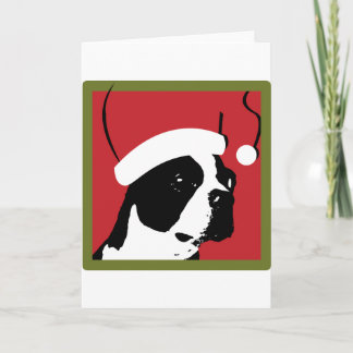 Cartão De Festividades Boston Terrier Natal