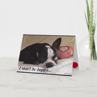 Cartão De Festividades Boston Terrier Valentine's Day Card
