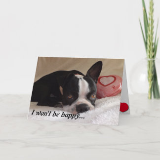 Cartão De Festividades Boston Terrier Valentine's Day Card