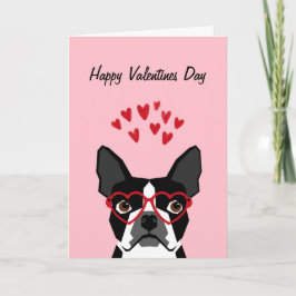 Cartão De Festividades Boston Terrier Valentines Love Card