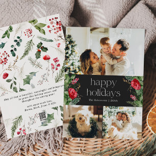 Cartão De Festividades Botânica Cinza Mal-humorado Mínimo Verde 3 Foto