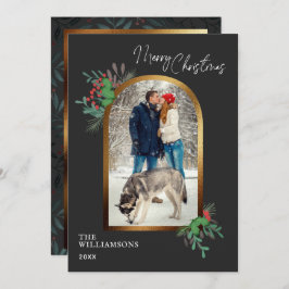 Cartão De Festividades Botânica da Arca Fotográfica do Natal Elegante 1