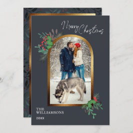 Cartão De Festividades Botânica de Arch de Natal