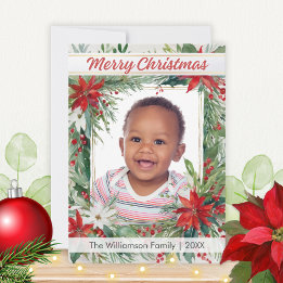 Cartão De Festividades Botânica de inverno Foto festiva Feliz Natal