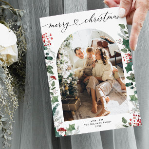 Cartão De Festividades Botânica Elegante   Arch Photo   Natal para neve