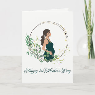 Cartão De Festividades Botânica Feliz 1º Dia das Mães Para a Mãe que Vai